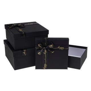 Pudełko na prezent Rozette (PUG-24232-KW BLACK set 3 pcs)