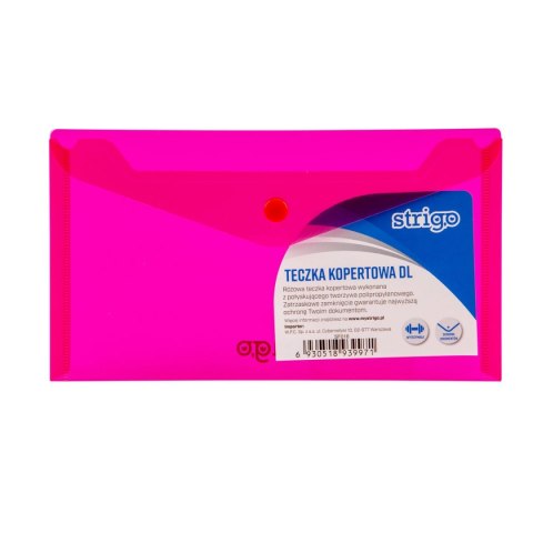 Teczka plastikowa na zatrzask DL różowy Strigo (SF016)