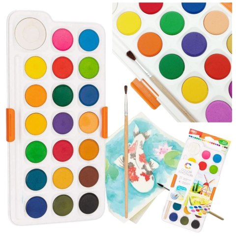 Farby akwarelowe 12 kolor. Deli (ec10-21)