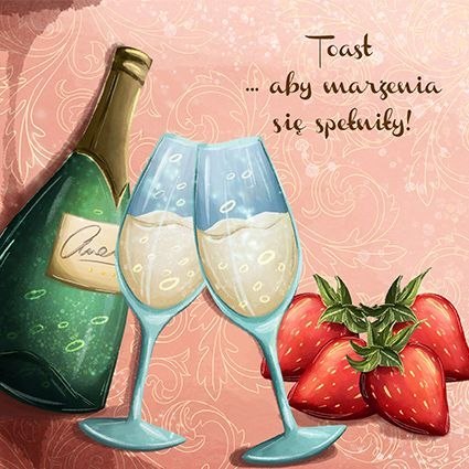 Kartka składana KARNET KW SZAMPAN kw Henry (5907465661294)