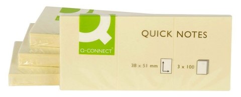 Notes samoprzylepny (karteczki) żółty 100k [mm:] 38x51 Q-Connect (KF10500)