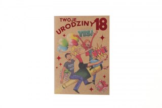 Kartka składana Eko Urodziny B6 Pol-mak (B6EKO_UR18)