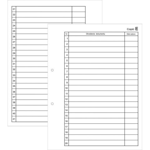 Przekładka alfabetyczna E A4 biała 50k E Warta (339-015)