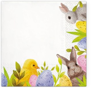 Serwetki Tete Bunny Corner różne 100% celuloza [mm:] 330x330 Paw (TL120400)