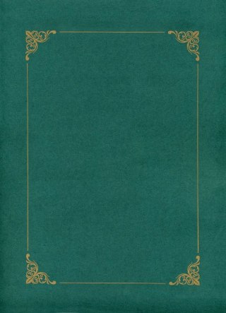 Teczka ofertowa ozdobna na dyplom ze złotą ramką zielona A4 kolor: zielony 1 kieszeni [mm:] 210x297 Galeria Papieru (220414)