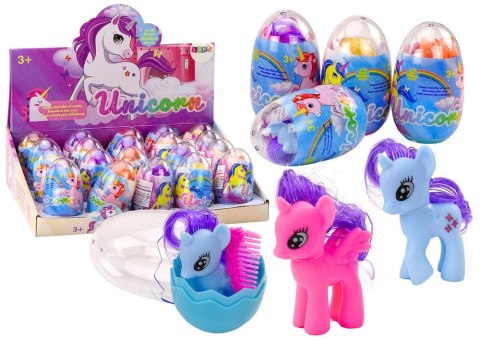 Figurka Jednorożec W Jajku Kolorowy Do Czesania Grzebień Magiczne Jajko Mix Lean (18973)