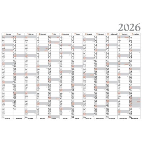 Kalendarz biurkowy 5904844530622 planer 2023 980mm x 680mm Lucrum (BF03)
