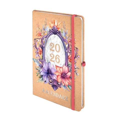 Kalendarz książkowy (terminarz) 2026 KRAFT TNS A5 Antra (LUSTRO)