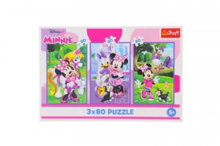 Puzzle Myszka Miki Minnie i przyjaciele 3x80 el. Trefl (34889)