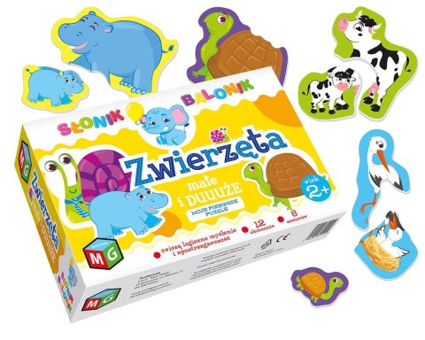 Puzzle ZWIERZĘTA MAŁE I DUŻE - PUZZLE 12 el. Multigra