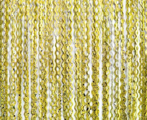 Dekoracja Spirale-srebrne gwiazdki, złota, 100x200 cm Godan (SH-KSGZ)