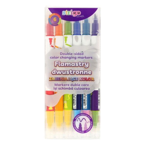 Flamaster dwustronne zmieniające kolr 10 kol. Strigo (SSC439)