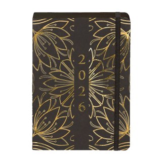 Kalendarz książkowy (terminarz) 2026 KRAFT DNS A5 Antra (KWIATY)