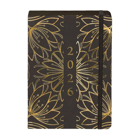 Kalendarz książkowy (terminarz) 2026 KRAFT DNS A5 Antra (KWIATY)