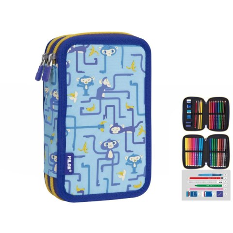 Piórnik 2 poz. z wyposażeniem Tangled Monkeys Milan (81264TNG)