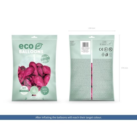 Balon gumowy Metalizowane Eco Balloons fuksja 260mm Partydeco (ECO26M-080)