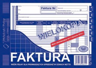 Druk samokopiujący Faktura VAT netto pełna A5 80k. Michalczyk i Prokop (100-3E)