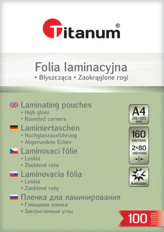 Folia do laminowania A4 przezroczysty 80mic. [mm:] 216x303 Titanum
