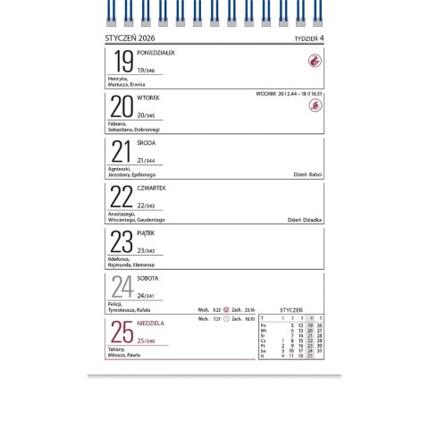 Kalendarz biurkowy Zodiak stojący 118mm x 193mm Wydawnictwo Telegraph