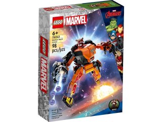 Klocki konstrukcyjne Marvel Super Heroes Mechaniczna zbroja Rocketa Lego (76243)