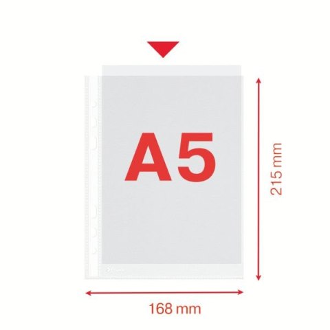 Koszulki na dokumenty A5 kolor: przezroczysty typu U 43 mic. Esselte (23782)