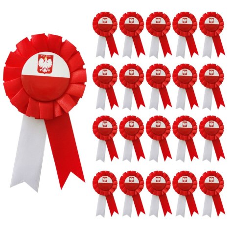 Kotylion Biało-czerwony biało-czerwony Godan (YH-KNBC)