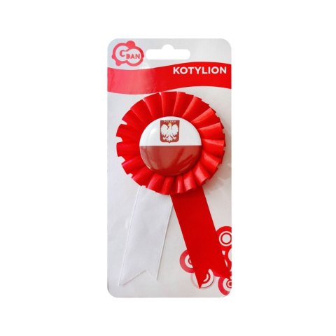 Kotylion Biało-czerwony biało-czerwony Godan (YH-KNBC)