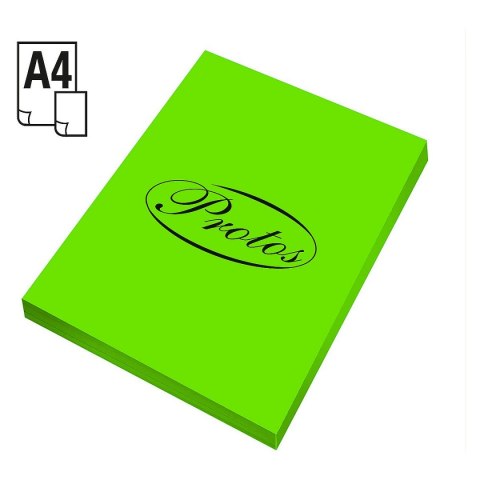 Papier kolorowy fluo A4 zielony 100k. 75g Protos