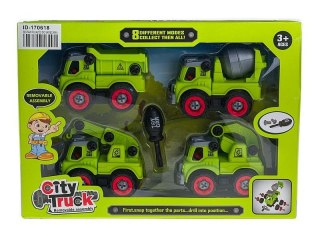 Samochód zestaw 4 pojazdów do skręcania Adar (539938)