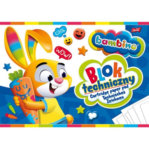 Blok techniczny Bambino A4 190g 10k [mm:] 210x297 Unipap