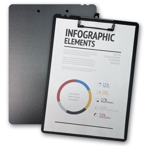 Deska z klipem (podkład do pisania) MORANDI A4 z klipem czarna 5906910832647 A4 czarny Penmate (TT8911)