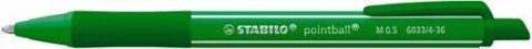 Długopis colorfull wkład zielony 0,5mm Stabilo (6033/1-36)
