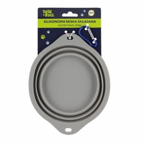 Gadżet Miska dla zwierząt silikonowa składana szara 19cm Trik Roll (560889)