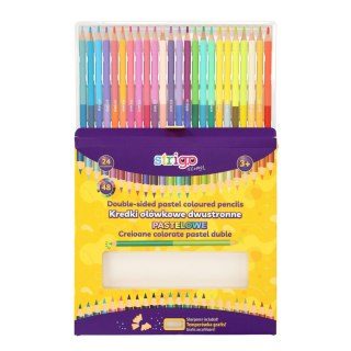 Kredki ołówkowe trójkątne z temperówką 24/48 5905658810689 48 kol. Strigo (SSC352)