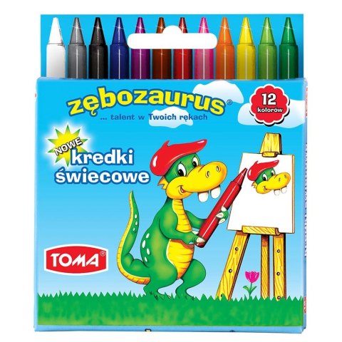 Kredki świecowe Zębozaurus 12 kol. Toma (TO-558 8 2)