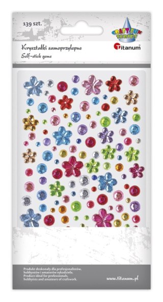 Kryształki Craft-Fun Series samoprzylepne kwiaty, kropki mix Titanum