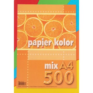 Papier kolorowy A4 mix 500k. 80g Kreska