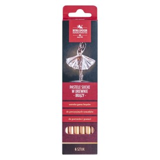 Pastele suche Pastele suche w drewnie Gioconda 6 sztuk BRĄZY 6 kol. Koh-I-Noor