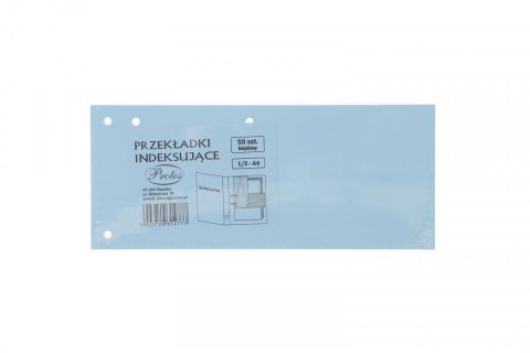 Przekładka czysta indeksująca 1/3 A4 niebieska 160g 50k Protos