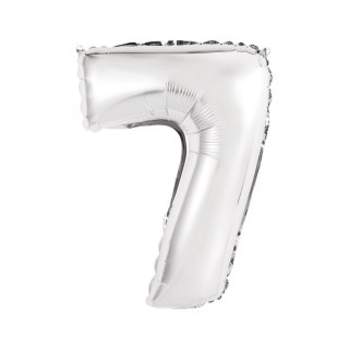 Balon foliowy cyfra 7 srebrny 35 cm 35cal Godan (FG-C35S7)