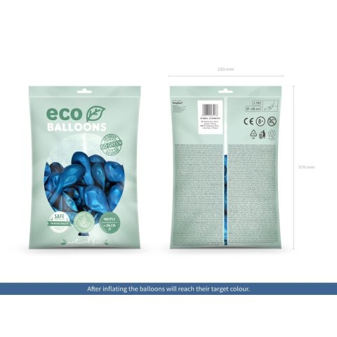 Balon gumowy Metalizowane Eco Balloons granatowy 260mm Partydeco (ECO26M-074)