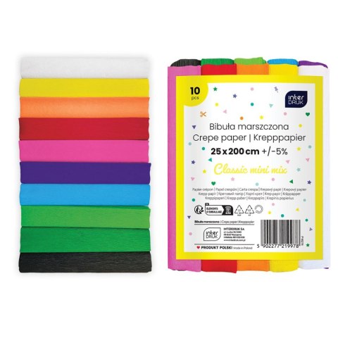 Bibuła marszczona mini Classic 5902277265951 (mix) 50mm x 210mm Interdruk (10szt)