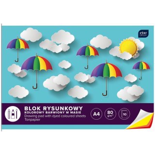 Blok rysunkowy A4 kolorowy 80g 10k Interdruk (BLRK10B)