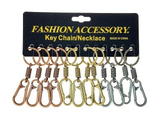 Brelok karabińczyk metalowy, karta 12szt. Adar (614666)