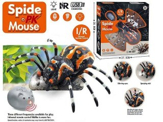 Figurka pająk sterowany, na podczerwień, funkcja pary, świecące oczy, ładowarka USB Adar (600089)