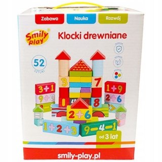 Klocki drewniane 52 szt. Smily Play (SPW4941)