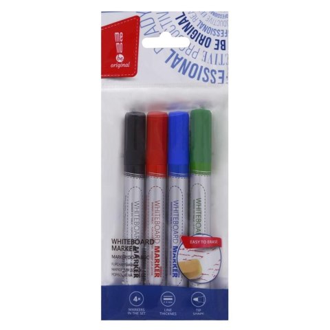 Marker suchościeralny czarny, czerwony, niebieski, zielony wkład mix 2,3mm okrągła końcówka Memobe