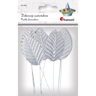 Ozdoba materiałowa Craft-Fun Series Liście na druciku srebrne Titanum (SY-007)