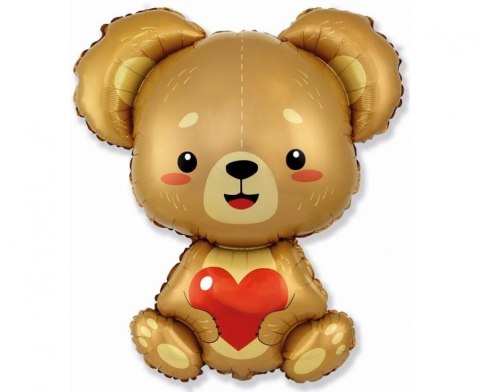 Balon foliowy Miś z serduszkiem, pakowany 24cal Godan (C901856)