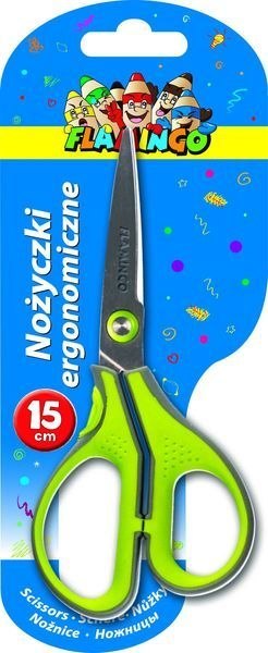 Nożyczki Soft Touch 15cm Flamingo